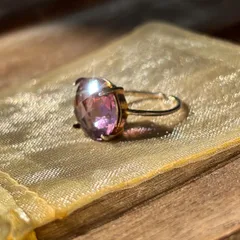 純銀製】高品質♡贅沢大粒♡薄い藤色天然アメジストS925リング