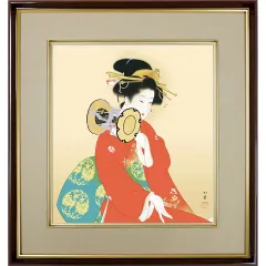 掛け軸 上村松園 『 灯 』 美人画 名品 複製 希少 茶道具 掛軸 新品 掛け軸 上村松園 『 灯 』 美人画 名品 複製 希少 茶道具 掛軸