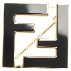 FENDI (フェンディ) フォーエバー FFロゴブローチ ブラック/ゴールドのサムネイル