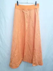 ◇ ⊂ SMILE LAND スマイルランド ゆったり ロング フレア スカート サイズL オレンジ系 レディース P  【1409250042140】