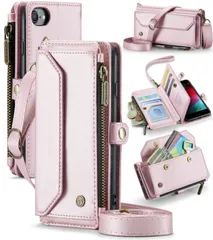 iPhone SE3 手帳型ケース 5色 アイフォンカバー ストラップ付き カードポケット付き スタンド機能あり 耐衝撃 ビジネス