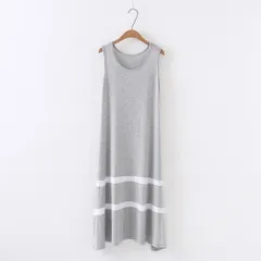 ☆ グレー ☆ ワンピース ノースリーブ ロング丈 ロングワンピース 夏 リゾートワンピース リゾートマキシワンピース ワンピース ノースリーブワンピース マキシワンピース おしゃれ かわいい マキシ丈 涼しい パーティー ビーチサイド リゾート ルームウェア