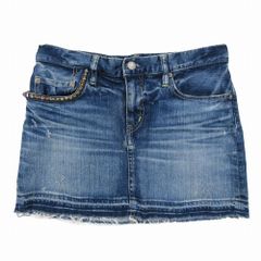 12ss HYSTERIC GLAMOUR ヒステリックグラマー デニム ミニ スカート カットオフ 切りっぱなし XS ブルー レディース 【中古】