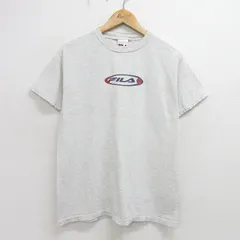M/古着 フィラ FILA 半袖 ビンテージ Tシャツ メンズ 00s ビッグロゴ コットン クルーネック 薄グレー 霜降り 24jul05 中古