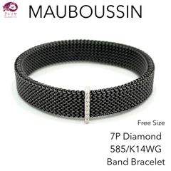 MAUBOUSSIN モーブッサン トア ノン プリュ 7Pダイヤモンド 585 K14WG ブレスレット バンド 手首周り約14.5㎝~フリーサイズ