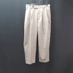 ◇ WYM LIDNM ウィムバイリドム センタープレス バックウエストゴム ゆったり ワイドパンツ サイズF ベージュ レディース E  【1310050028442】