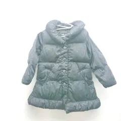 ◇ COMME CA ISM ビックカラー ドット リボン キッズ 長袖 中綿コート サイズ100A ネイビー レディース E  【1309250031994】