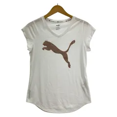 PUMA  プーマ  Vネックカットソー sizeＭ/ホワイト