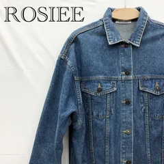 ROSIEE ロージー デニムジャケット Ｇジャン サイズＦ フリー ブルー系 オーバーサイズ ミドル丈 アウター 綿100％ コットン レディース