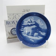 美品 ROYAL COPENHAGEN ロイヤルコペンハーゲン 2010年 「Christmas in Greenland」 イヤープレート SY9935J 