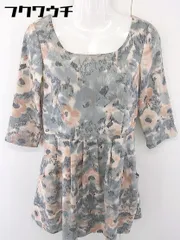 ◇ CROLLA クローラ 総柄 七分袖 ミニ ワンピース サイズ38 ベージュ グレー レディース  【中古】 【1111030002755】のサムネイル
