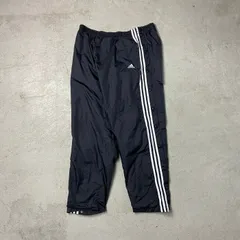 購入極太90s刺繍 old adidas 光沢 スナップボタンバギートラックパンツ パンツ