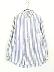 古着 90s Ralph Lauren 「YARMOUTH」 マルチ ストライプ BD シャツ 16 1/2 古着 