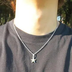 シンプル スターネックレス シルバー メンズ アクセサリー