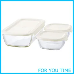 【人気商品】HARIO(ハリオ) スタッキング耐熱ガラスコンテナS 3個セット 日本製 KSTL-S-2508-OW