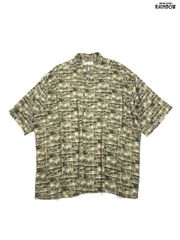古着 pierre cardin 前開き 総柄 半袖 シャツ ベージュ (ttu2506027)
