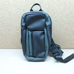 BANGE ブラック×グリーン ショルダーバッグ ナイロン
