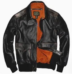 人気品フライトジャケット レザージャケット カウハイド ジャケット 本革 革ジャン スカジャン メンズ A-2 3色 S?4XL 黒袖バッチあり黒 xzjhpeb#