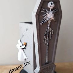 Disney 나이트메어 잭 스켈링턴 & 제로 메이크 브러시 스탠드 관형