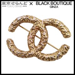 【正規品】美品　シャネル　ブローチ　溶岩　オクタゴン　ブラック 正規品】シャネルブローチ溶岩オクタゴンブラック