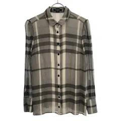BURBERRY LONDON バーバリーロンドン ダブルフェイスチェックシルクシャツ FE001-051-41 グレー 38