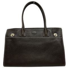 【TOD’S/トッズ】ジレリ ハンドバッグ トートバッグ レザー ブラウン/シルバー金具 レディース 【中古】【真子質店】【BL】