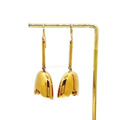 美品★JIL SANDER ジルサンダー ピアス グラフィックフラワー ゴールド
