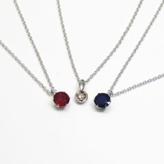お買い得！３点セット（ダイヤモンド・ルビー・サファイア）ペンダントネックレス