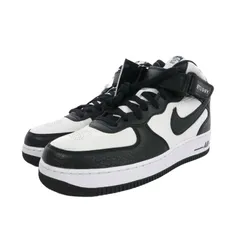 ナイキ NIKE ステューシー Stussy Air Force 1 Mid エアフォース1 ミッド ブラック アンド ライトボーン スニーカー 28cm ホワイト/ブラック DJ7840 002
