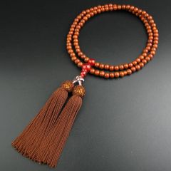 【数量限定】数珠 禅宗 数珠 天然石 二輪 本連 ギフト 数珠袋付 法事 ８寸 瑪瑙(メノウ)仕立 葬式 古色星月菩提樹 葬儀 正式念珠 女性用 法要 臨済宗 (茶色頭房) 妙蓮花