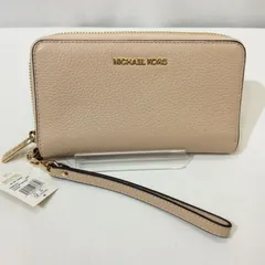未使用☆MICHAEL KORS マイケルコース レザー ラウンド式長財布 バフ ジェット セットトラベル 35S9GTVE7L ベージュ