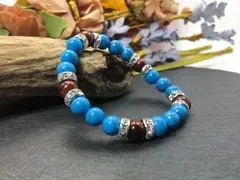 パワーストーン ブレスレット ターコイズ&レッドタイガーアイ  （シルバー）レディース 女性  数珠ブレス 開運 プレゼント ギフト [20] #1