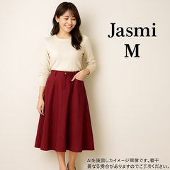 AS0325 Jasmi シルク100% フレアスカート M ボルドー 新品未使用