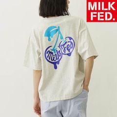 ミルクフェド tシャツ Tシャツ milkfed MILKFED GLITTER MELTY CHERRIES S/S TEE 103252011005 レディース オートミール l ティーシャツ ブランド ティシャツ おしゃれ 可愛い チェリー さくらんぼ