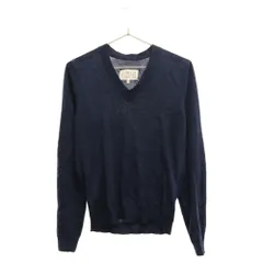 Martin Margiela (マルタンマルジェラ) 15SS ウールエルボーパッチ Vネックニット長袖セーター レディース ブルー 51HA067115659のサムネイル