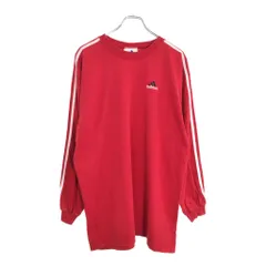 90年代 adidas アディダス 長袖Ｔシャツ スポーツ レッド(メンズ M)中古 古着 U4992