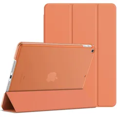 ケース (2018/2017，第6/5世代用) PUレザー 9.7インチ 三つ折スタンド iPad オートスリープ機能 JEDirect (パパイヤ)