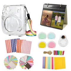 【新着商品】チェキ instax mini Fujifilm 11 ケース instax mini kinokoo 11 カメラケース アクセサリー 8点セット（透明）