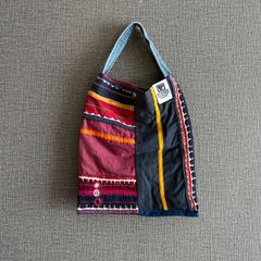 南インド バンジャラ族古布刺繍BAGーDー 【ミラー刺繍有り】