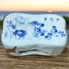 中国美術 インテリア 貴為和 染付 手描き 当時物 中国antique 骨董 vintage 陶器 コレクション