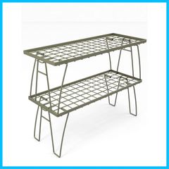 【数量限定】折畳み にも 積み重ね メッシュラック 焚火テーブル 収納 アウトドア キャンプラック キャンプ MOON) カーキ 2点セット キャンピングムーン(CAMPING T-227-2T