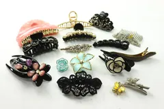 ヘアクリップ 16点セット ヘアピン フラワーモチーフなど ヘアアクセサリー まとめて 大量 レディース accessory 【中古】