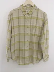 ◇ Ungrid アングリッド チェック 長袖 シャツ サイズ160-165 ベージュ カーキ レディース P  【1304010002474】