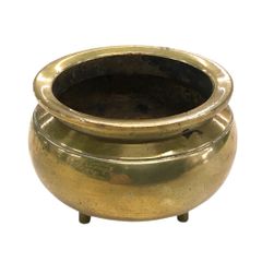 香炉　前香炉　2.5寸　真鍮製　脚付き丸型　仏具
