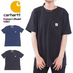 カーハート ポケットtシャツ 半袖Tシャツ  コットン ポケット付き S M L サイズ ブラック  ネイビー  ポケット付き  黒 紺 トップス  レディース 女性 Wome's USモデル Carhartt WORKWEAR POCKET SHORT SL
