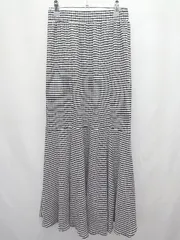 ◇ ⊂ RETRO GALLERY ギンガムチェック柄 ロング丈 マーメイド スカート サイズF ホワイト ブラック レディース E  【1503040008689】