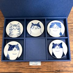 【美濃焼】SHICHITA 猫 豆鉢 5枚セット 箱入り Cat Small Plate Set of 5