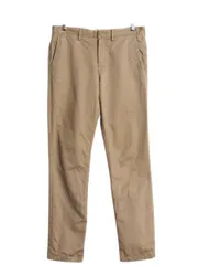 【お得なクーポン配布中!】 J CREW コットン チノ パンツ メンズ 32 34 / 古着 ノータック チノパン チェック フランネル ライナー付き 細身 スリム テーパード カーキのサムネイル