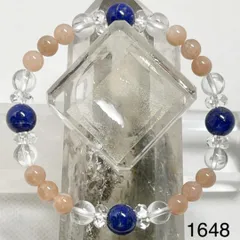 ラピスラズリ　オレンジムーンストーン　パワーストーンブレス　内径約15cm