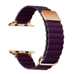 Apple Watch バンド レザー バンド マグネット ループ パープル 高級 合皮 レディース おしゃれ かわいい series 8 7 6 5 4 3 SE 38 40 41 42 44 45mm 合皮 ブランド ビジネス カジュアル